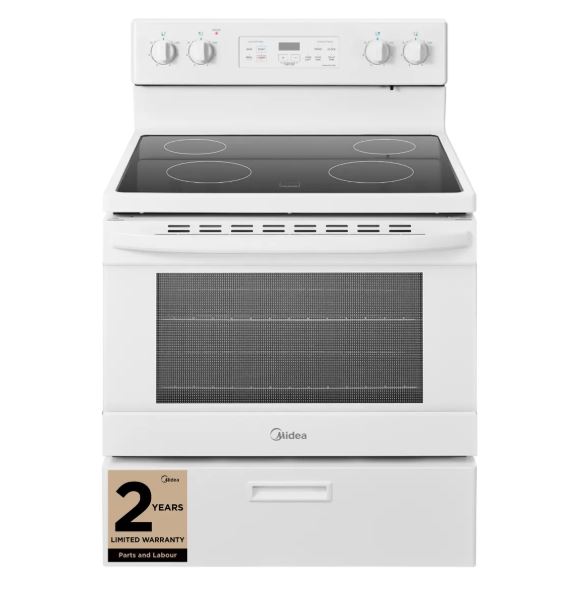 MER30B12AWWC - Genuine OEM Midea 30 in. 5.1 cu.ft White Freestanding Smoothtop Range Model